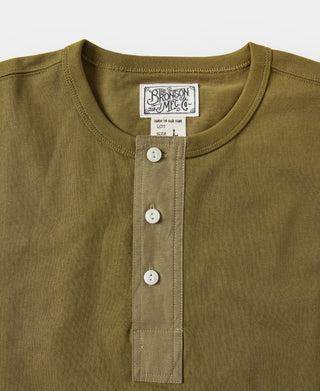 Vintage Short Sleeve Henley T-Shirt - Olive