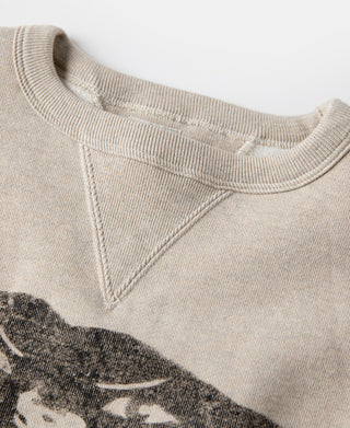 1930s Rugged CCC Black Panther Double V-Neck Insert Sweater - Apricot
