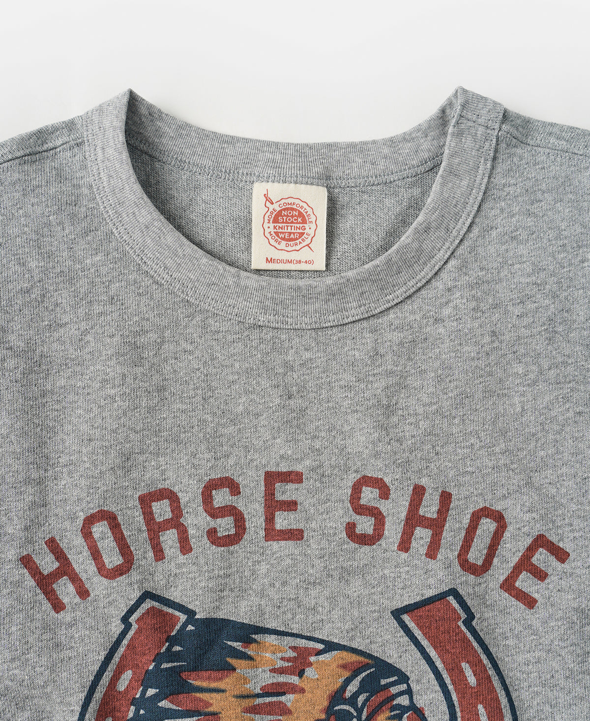 Retro Horseshoe Graphic T-Shirt - Gray