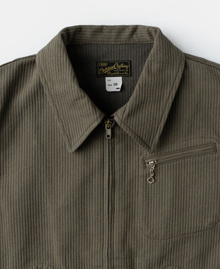 1940s Pique Stripe Cotton Cossack Jacket - Light Coffee
