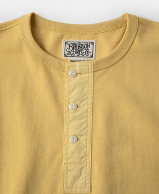 Collar Detail of Vintage Short Sleeve Henley T-Shirt