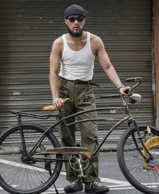 Military Cotton Tank Top - White