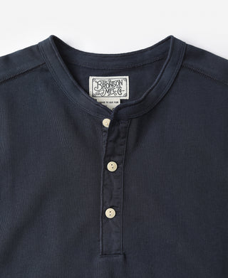 Vintage Long Sleeve Henley Shirt - Navy