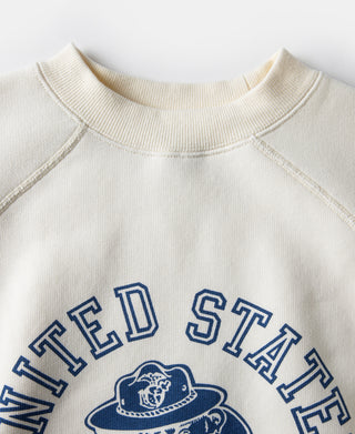 1980s Marine Devil Dog Raglan Sweatshirt - White