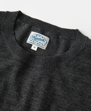 1950s Jersey Knit Short Sleeve Crewneck T-Shirt - Dark Gray