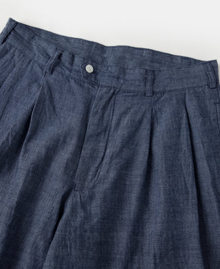 1930s Double-Pleated Chambray Pants