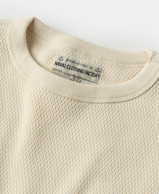 Heavyweight Raschel Knitting Waffle Thermal Shirt - Apricot