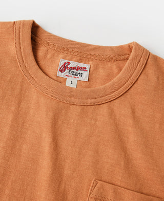 Loopwheel Tubular Slub Cotton Pocket T-Shirt - Orange