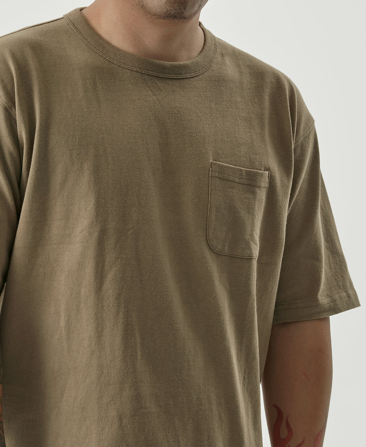 9.8 oz Cotton Classic Pocket T-Shirt - Khaki