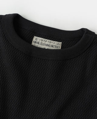 Heavyweight Raschel Knitting Waffle Thermal Shirt - Black