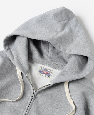 17.5 oz Terry Cloth Zip-Up Hoodie - Gray