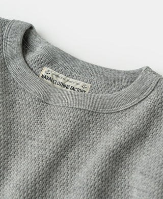 Heavyweight Raschel Knitting Waffle Thermal Shirt - Gray