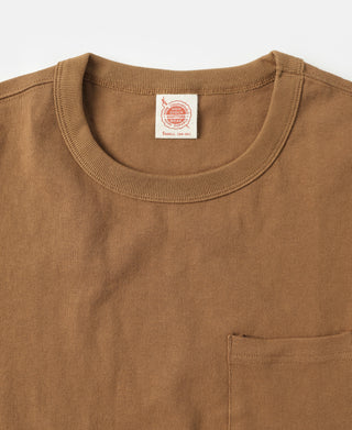 9.8 oz Cotton Classic Pocket T-Shirt - Light Brown　