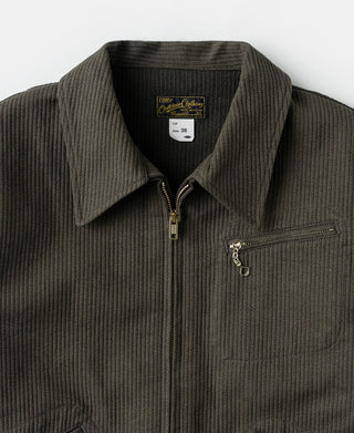 1940s Pique Stripe Cotton Cossack Jacket - Coffee