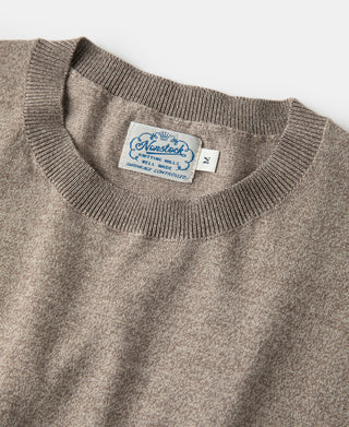 1950s Jersey Knit Short Sleeve Crewneck T-Shirt - Light Brown
