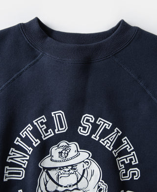 1980s Marine Devil Dog Raglan Sweatshirt - Navy