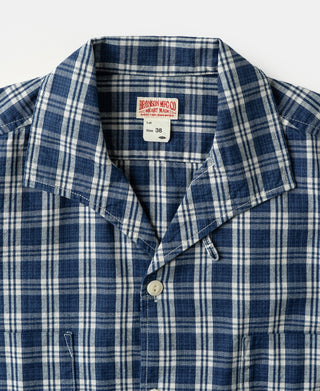 1940s Camp-Collar Palaka Plaid Shirt Jacket