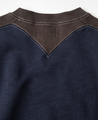 V-Inset Two-Tone Sweatshirt - Navy