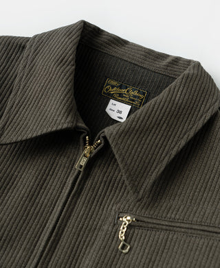 1940s Pique Stripe Cotton Cossack Jacket - Coffee