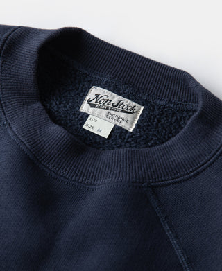 1980s Marine Devil Dog Raglan Sweatshirt - Navy