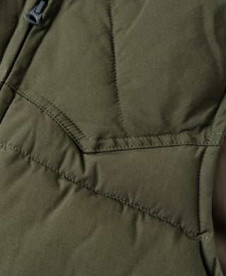 1970s Vintage Quilted Padded Vest - Olive
