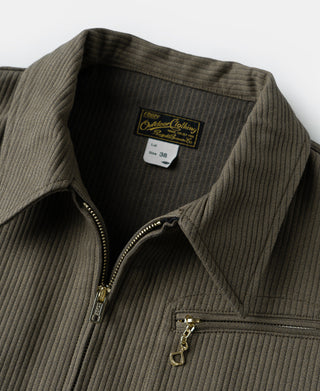 1940s Pique Stripe Cotton Cossack Jacket - Light Coffee
