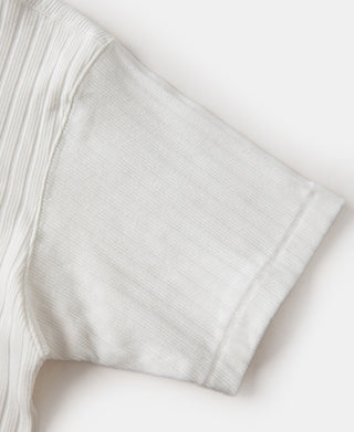 1950s Ribbed Cotton and Spandex-Blend T-Shirt - White