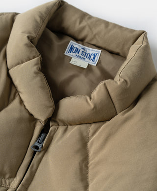 1970s Vintage Quilted Padded Vest - Khaki