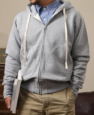 17.5 oz Terry Cloth Full-Zip Hoodie - Gray