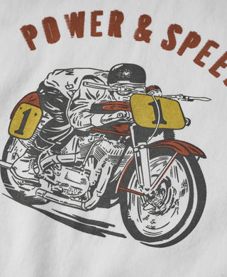 Retro Motorcycle Graphic T-Shirt - White