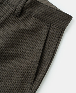 1940s Pique Stripe Cotton Work Trousers - Coffee