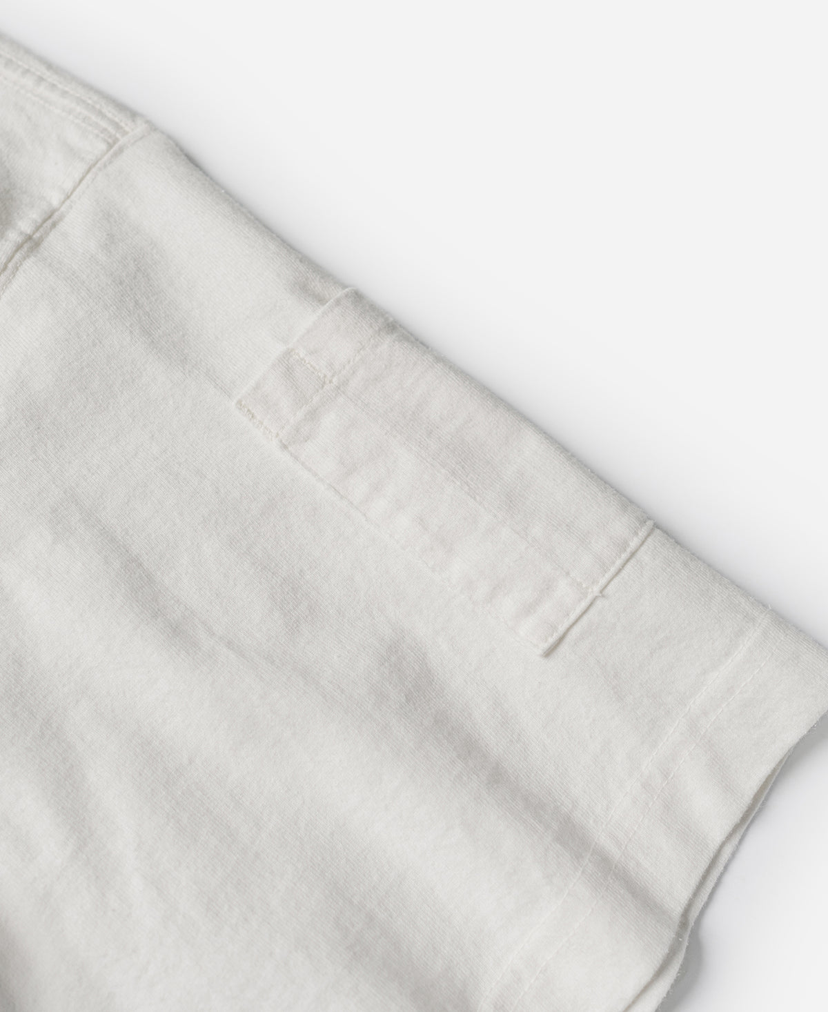 Slanted Pocket High Twist Cotton Tubular T-Shirt - White