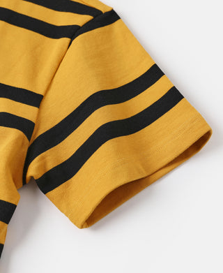 9.8 oz IVY Style Striped T-Shirt - Yellow/Black