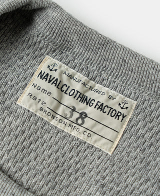 Heavyweight Raschel Knitting Waffle Thermal Shirt - Gray