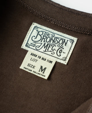 Vintage Long Sleeve Henley Shirt - Coffee