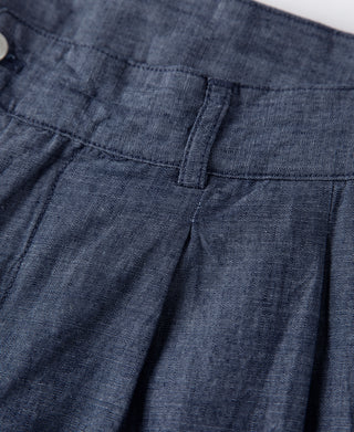 1930s Double-Pleated Chambray Pants