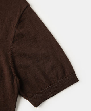 1950s Jersey Knit Short Sleeve Pocket T-Shirt - Coffee