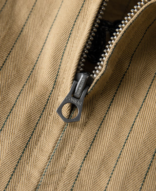 Lot 954 1950s Motorcycle Mechanic Stripe Chore Coat - Khaki