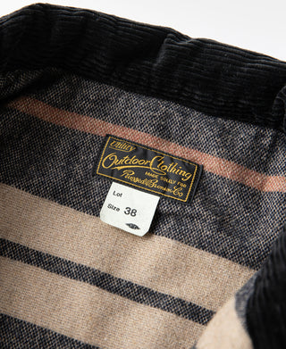 1940s Heavyweight Corduroy Cossack Jacket - Black