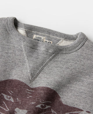 1930s Rugged CCC Black Panther Double V-Neck Insert Sweater - Gray