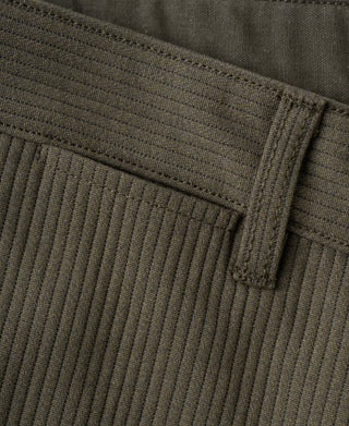 1940s Pique Stripe Cotton Work Trousers - Light Coffee