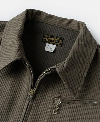 1940s Pique Stripe Cotton Cossack Jacket - Light Coffee