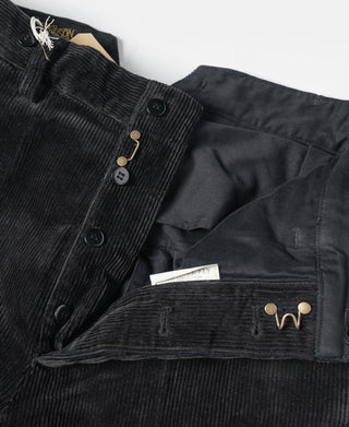1920s Heavy-Duty Corduroy Work Pants - Black