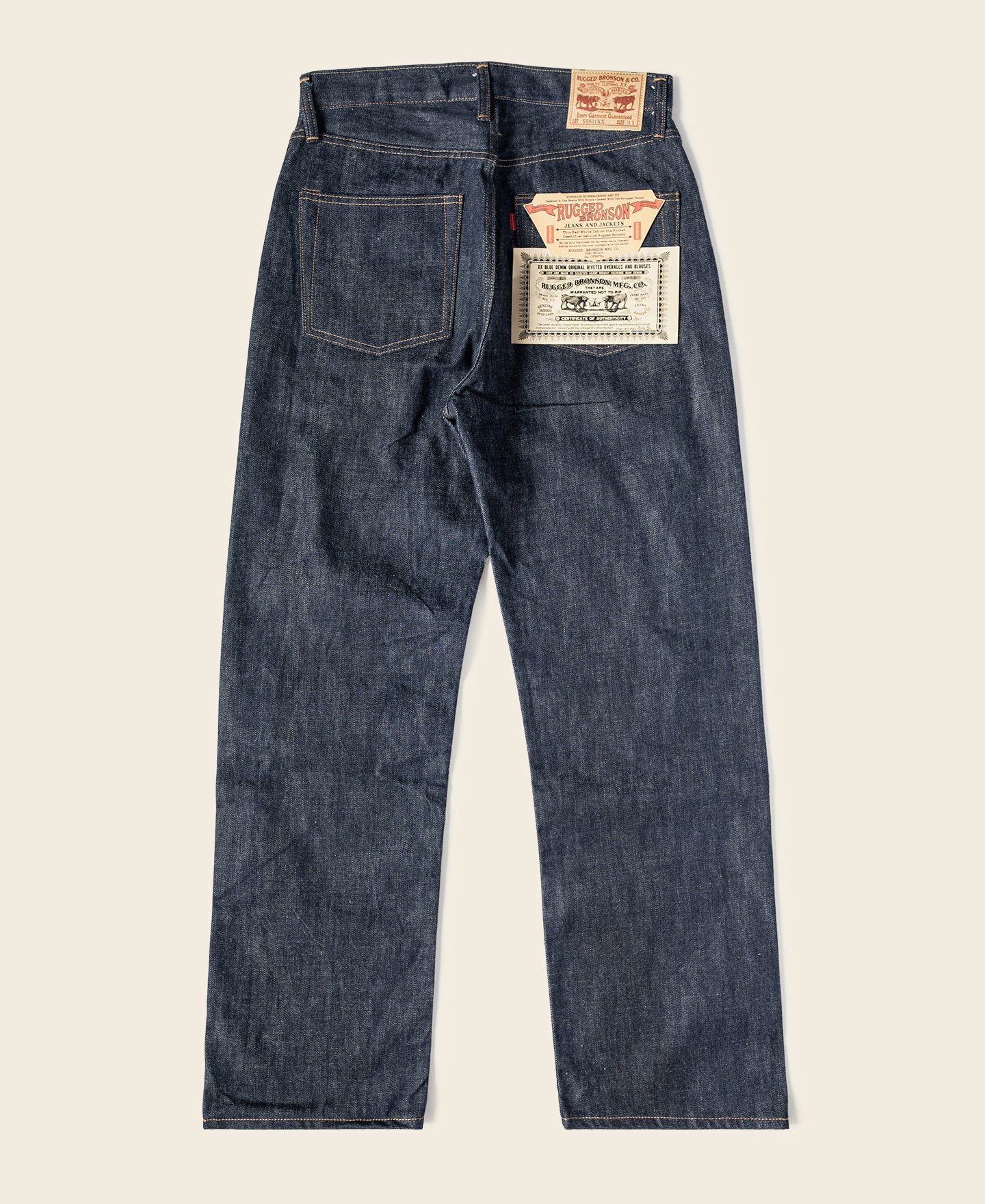 Lot 55801XX 1950s Vintage Raw Selvedge Denim Jeans Bronson Mfg