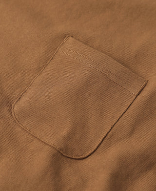 9.8 oz Cotton Classic Pocket T-Shirt - Light Brown　