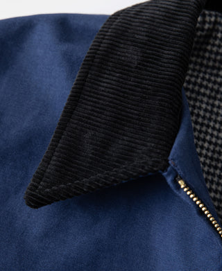 1940s Houndstooth-Lined Moleskin Cossack Jacket – Blue