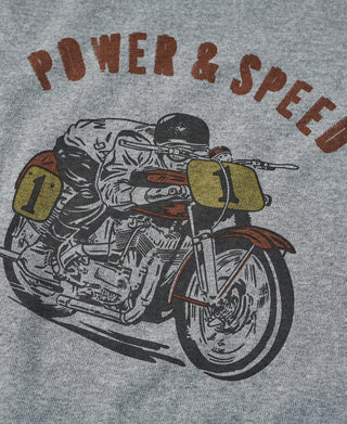 Retro Motorcycle Graphic T-Shirt - Gray