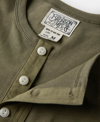 Vintage Short Sleeve Henley T-Shirt - Olive