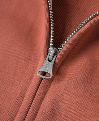 17.5 oz Terry Cloth Full-Zip Hoodie - Brick Red