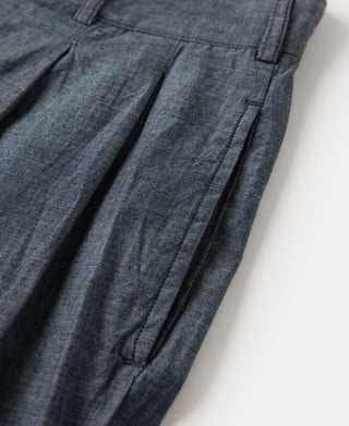 1930s Double-Pleated Chambray Pants